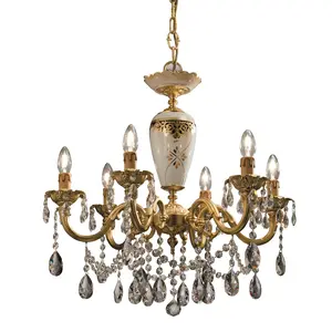 PREMIUM QUALITY 6-LIGHT CHANDELIER IN GOLD BRASS MADE IN ITALY