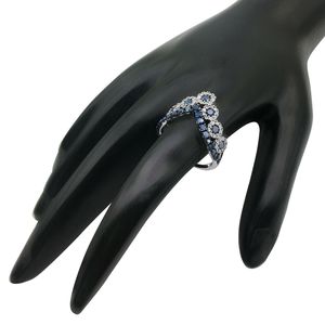 Bague de fiançailles et de mariage classique pour femme JEWELSPAARK, diamant naturel bleu et blanc rond de 1,40 ct, argent sterling 925 - Product Image 5