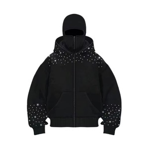 Sudadera con Capucha de Doble Capa Personalizada de Otoño, Corte Regular, para Hombre, Estilo Ninja, de Forro Polar y Algodón, Gruesa, con Cierre - Product Image 3