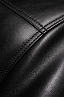 Veste d'hiver vintage en cuir véritable noir style urbain, zippée, classique, imperméable, épaisse, service OEM, vente en gros