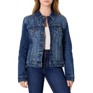 Veste en jean pour femmes, décontractée, à boutons, manteau d'automne, veste en jean bleu classique pour femmes, streetwear, vestes en jean pour femmes - Product Image 1