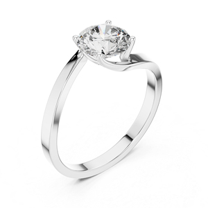 Bague solitaire en or jaune 14 carats avec diamant rond de laboratoire |   Bague à porter tous les jours |   Nouveau diamant cultivé - Product Image 4