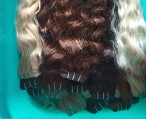 Extensions de cheveux indiens Remy de haute qualité, volume épais, aspect complet, double trame machine, sans traitement chimique, toutes les couleurs, teintables - Product Image 4