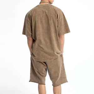 Chándal deportivo de verano para hombre, camisetas de manga corta, pantalones cortos, 2 piezas, cuello redondo, la mejor calidad, conjunto de pantalones cortos con cuello redondo para hombre - Product Image 3