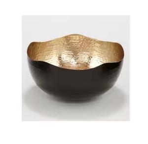 Cuenco de chocolate martillado negro y dorado para bodas y eventos, cuenco dulce decorativo, forma redonda, cuenco de chocolate nuevo - Product Image 1