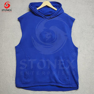 Summer Men's Solid Color Gymwear <b>Sleeveless</b> HoodieHigh Quality Mens <b>Hoodie</b> - Product Image 1