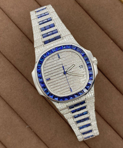 Montres en diamant de laboratoire Fournisseur de diamants de laboratoire de qualité supérieure Hip Hop Luxury Quartz Iced Out Diamond Watch - Product Image 2