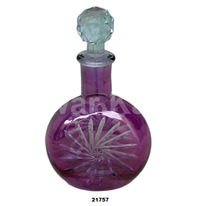 Engraved Vintage Purple Glass <b>Perfume</b> Bottle With Lid Decorative Glass <b>Perfume</b> Bottle for <b>Girls</b> & Women - Product Image 1