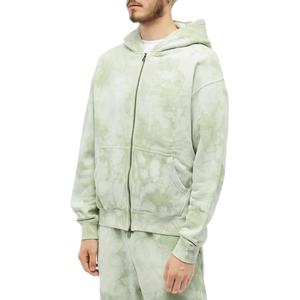 Conjunto de jogging personalizado de alta calidad para hombres, chándal lavado ácido con cremallera con capucha y pantalones de chándal acampanados de pierna recta - Product Image 4