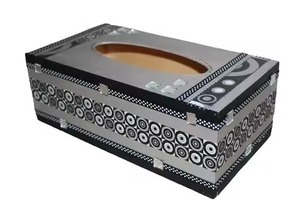 Venta caliente caja de pañuelos de madera servilletero con diseño de impresión de pegatina Floral para Hotel restaurante Mesa decorativa uso diario - Product Image 2