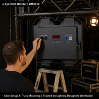 Luz de Escenario LED COB de 4x50W, Doble Color, DMX512, 3200K-6500K, Blanco Cálido y Frío, para Conciertos, Iglesias, Bodas, Clubes y Eventos