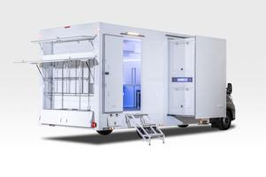 Camionnette de restauration mobile blanche avec compartiments isolés en acier inoxydable, longueur 10 pieds, pour la livraison d'aliments surgelés en ville - Product Image 4