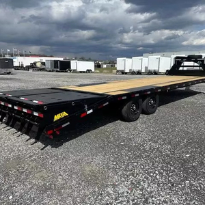 Haute qualité Original Double essieu plate-forme en acier à plat remorque à benne basculante LED lumières voiture camion remorque utilitaire pour le Transport de voiture - Product Image 1