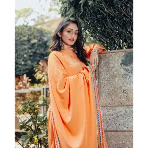 Conjunto de Traje de Crepé Color Melocotón Real para Mujer - Product Image 4