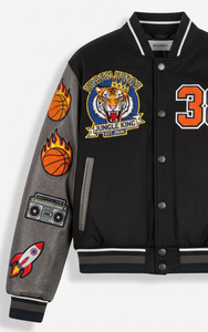 Veste d'université vintage | Bomber rétro à col montant 100% coton | Style universitaire unisexe à capuche High Street - Product Image 3