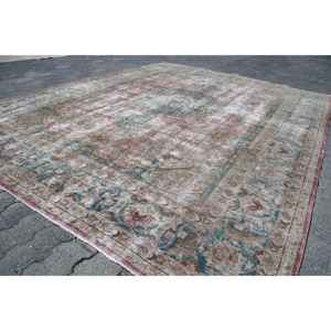 Alfombra Vintage, Alfombra Turca de 7.8x10.2 pies, Alfombra de Lana Roja Abstracta - Product Image 3