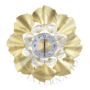 HDR Luxury Flower Shape <b>Wall</b> Art for Home Decoration Gold Metal <b>Wall</b> <b>Clock</b> <b>Decor</b> - Product Image 1