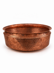 Fauteuil de pédicure rond en cuivre, finition antique martelée, fonction de massage par pétrissage, baignoire sans tuyauterie pour massage des pieds, salon de beauté - Product Image 1