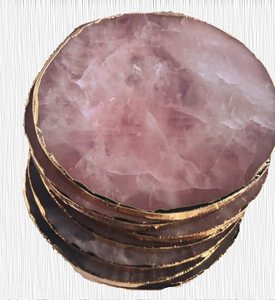 Ensemble de sous-verres en agate rose artisanale-Tapis de boisson en pierre semi-précieuse naturelle pour table à manger et bar - Product Image 5