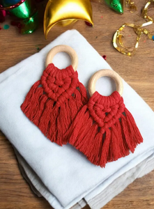 Rond de serviette en macramé, porte-serviettes en macramé, ensemble de ronds de serviette, décor de Table Boho, décor de Table en macramé - Product Image 2