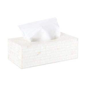 Caja de pañuelos hecha de madreperla Blanca Pura, servilletero de lujo más vendido para servilletero decorativo de mesa, caja de pañuelos - Product Image 1