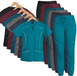 Uniforme de gommage médical personnalisé Ensemble de gommage unisexe Haut et pantalon de gommage pour le personnel hospitalier avec logo personnalisé - Product Image 1