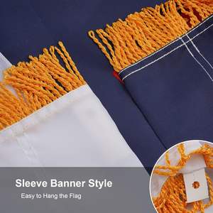 Drapeau chrétien 3x5 pieds avec franges dorées, fabriqué aux États-Unis, croix brodée cousue sur la manche du mât, bannière au design personnalisé - Product Image 4