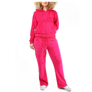 Survêtement 2 pièces en velours personnalisé pour femmes motif solide hiver Jogging survêtement ensemble brodé Style décoratif Style décontracté - Product Image 5