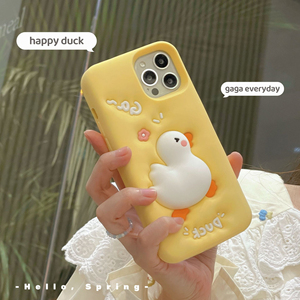 เคสซิลิโคนลายการ์ตูน 3 มิติ รูปเป็ดบีบได้ ป้องกันรอยขีดข่วน สำหรับ <span class=keywords><strong>iPhone</strong></span> 12 <span class=keywords><strong>13</strong></span> 14 15 <span class=keywords><strong>Pro</strong></span> <span class=keywords><strong>Max</strong></span> - Product Image 5