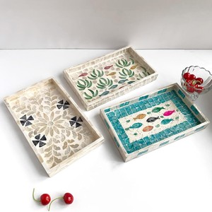 <b>Jewelry</b> storage <b>tray</b> mother of pearl trinket dish stylish MOP serving <b>trays</b> home hotel centerpiece - Product Image 1