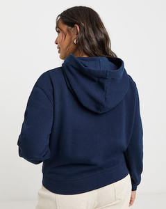 Vente chaude Logo Personnalisé Marine Femmes Épaule Goutte Script Sweat À Capuche Zip Anti-Rides Et Respirant Sweats À Capuche Vierges Pour Les Femmes - Product Image 2