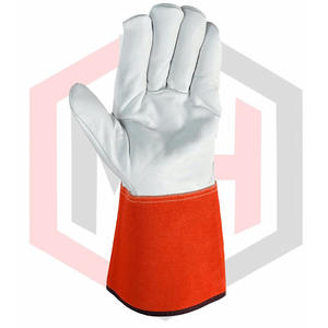 ถุงมือนิรภัยหนังวัวที่ทนทานพร้อมฝ่ามือและข้อมือเสริม - Product Image 5