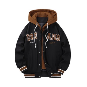 OEM High Quality <b>Varsity</b> <b>Bomber</b> <b>Jacket</b> with Hood for <b>Men</b> Winter New Arrival <b>Varsity</b> <b>Jacket</b> with Custom logo - Product Image 3