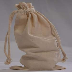 Sac à cordon en coton calicot blanc de taille personnalisée petit grand logo imprimé pour bijoux emballage de chaussures en toile de mousseline élégante - Product Image 1