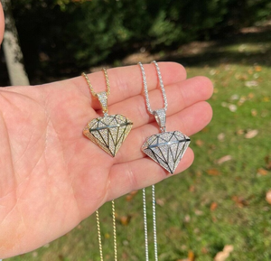 Colgante de Moissanita en Forma de Diamante en Plata de Ley 925, Estilo Hip Hop, Lujoso, para Hombre y Mujer - Product Image 2