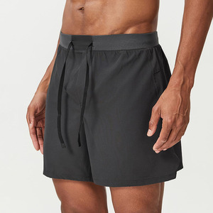 Shorts de musculation pour hommes personnalisés en polyester et coton, poche, couleur unie, shorts amples pour hommes - Product Image 5