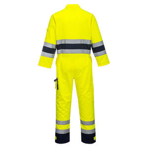 FR Combinaison 100% coton 280 gsm Bleu foncé avec réflecteur FR (Taille M) - Product Image 3