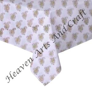 Mantel Premium con estampado de bloques de mano de algodón 100%, mantel cuadrado de algodón de lino para comedor, mantel cuadrado - Product Image 1