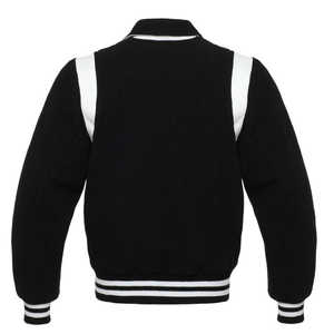 Chaqueta de hombre de lona de lana de invierno Varsity para adultos delgada de manga larga con cuello alto y colocación de logotipo frontal - Product Image 6