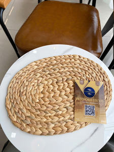 Napperon minimaliste en jacinthe d'eau peint à la main écologique en gros personnalisable OEM ODM prix d'usine Vietnam assiettes à vaisselle - Product Image 6