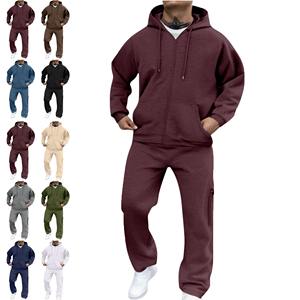 Custom Printed Casual Heavyweight Full Sleeve Active Tracksuit Thick Comfortable Quick Dry Breathable Hooded Polyester/Cotton - Product Image 1