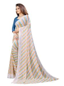 Bandhani Femme Imprimé Soie Georgette Saree Prêt-à-porter Fête Porter avec Blouse Découpée Pièce Produit En Vrac - Product Image 3