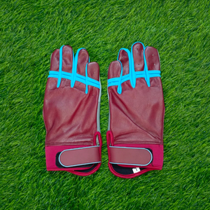 Gants de frappe de baseball sur mesure en cuir bleu souple, respirants, écologiques, à séchage rapide, avec fermeture à enfiler, légers et durables pour - Product Image 2