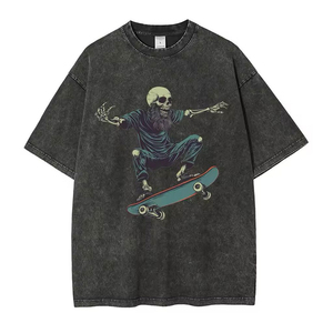 Camisetas Extra Grandes Vintage para Hombre, Unisex, con Estampado Ácido Personalizado, 100% Algodón, Cuello Redondo, Tela Transpirable de 300g, para Verano - Product Image 5