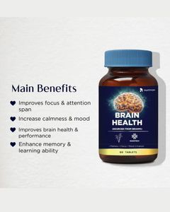 Cápsulas para la salud del cerebro con Bacopa Ginkgo Ashwagandha Shankhpushpi para memoria, Enfoque, estado de ánimo y soporte de función cognitiva - Product Image 2