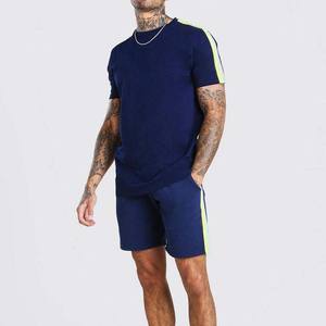 Hot Sale Product New Arrival <b>Men</b> <b>Summer</b> Short Sleeve T <b>Shirts</b> and Shorts Twin Set Contrast Color <b>Men</b> Twin Sets <b>for</b> Adults OEM - Product Image 1