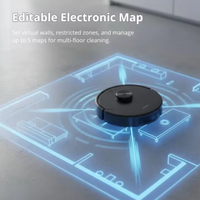Aspirateur robot électrique 45W avec filtre HEPA et fonction serpillière, navigation LDS SLAM, contrôlé par application, alimenté par batterie, pour usage intérieur/garage