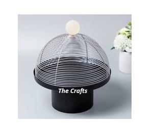 Different Size Set Of 2 Chocolate Pastry Serving <b>Stand</b> In Iron Black Color <b>Cake</b> <b>Stand</b> With Glass <b>Cover</b> - Product Image 4