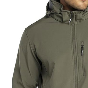 Veste Softshell Homme Personnalisable Hiver à Capuche en Toile Imperméable Respirante Coupe-Vent Sports de Plein Air Logo Avant - Product Image 2