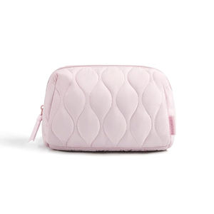 New Design <b>Large</b> Capacity PU <b>Cosmetic</b> <b>Bag</b> for Pink with Embroidery and Print Logo Polyester Zipper Closure Stylish Fashion - Product Image 1